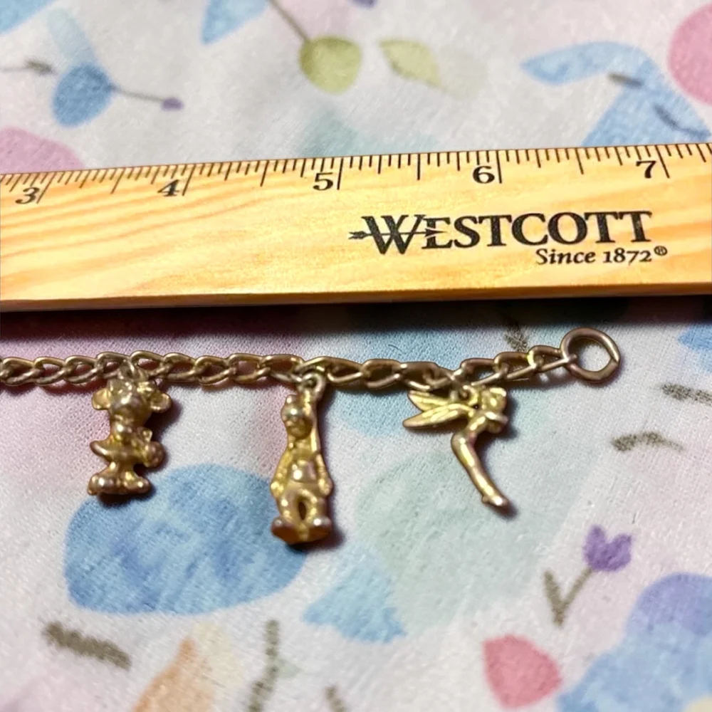 Antique Disney Vintage Childs 6" Silvertone Donald, Mickey Dumbo Bracelet - Picture 9 of 9